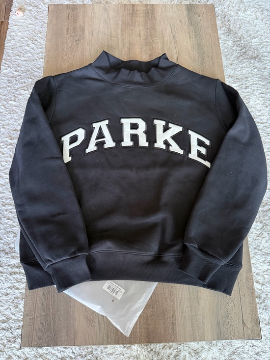 Parke Tops - NWT PARKE Varsity Mockneck Sz S/M *black & white*